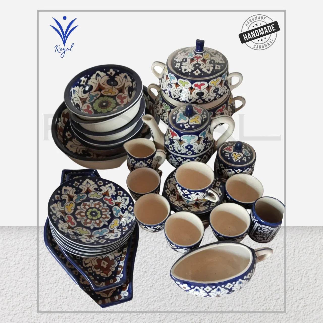 Multani Blue Pottery Dinner Set – Royal Haritage Artisan