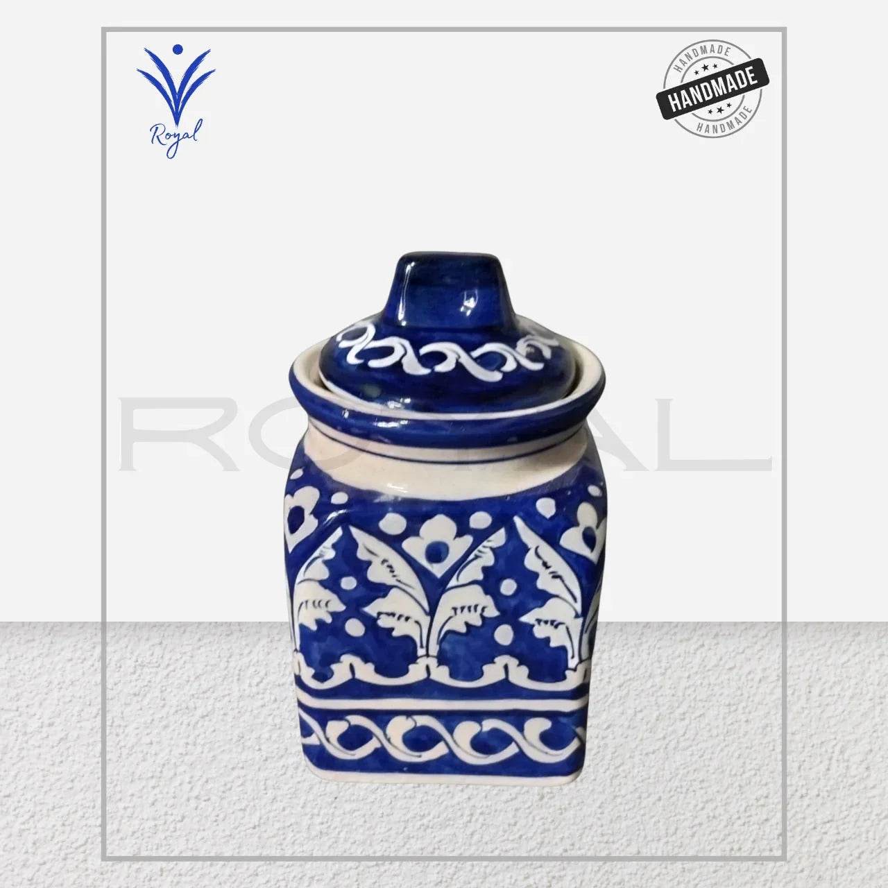 Blue Pottery Cookie Jar – Handmade Multani Art Royal Haritage Artisan