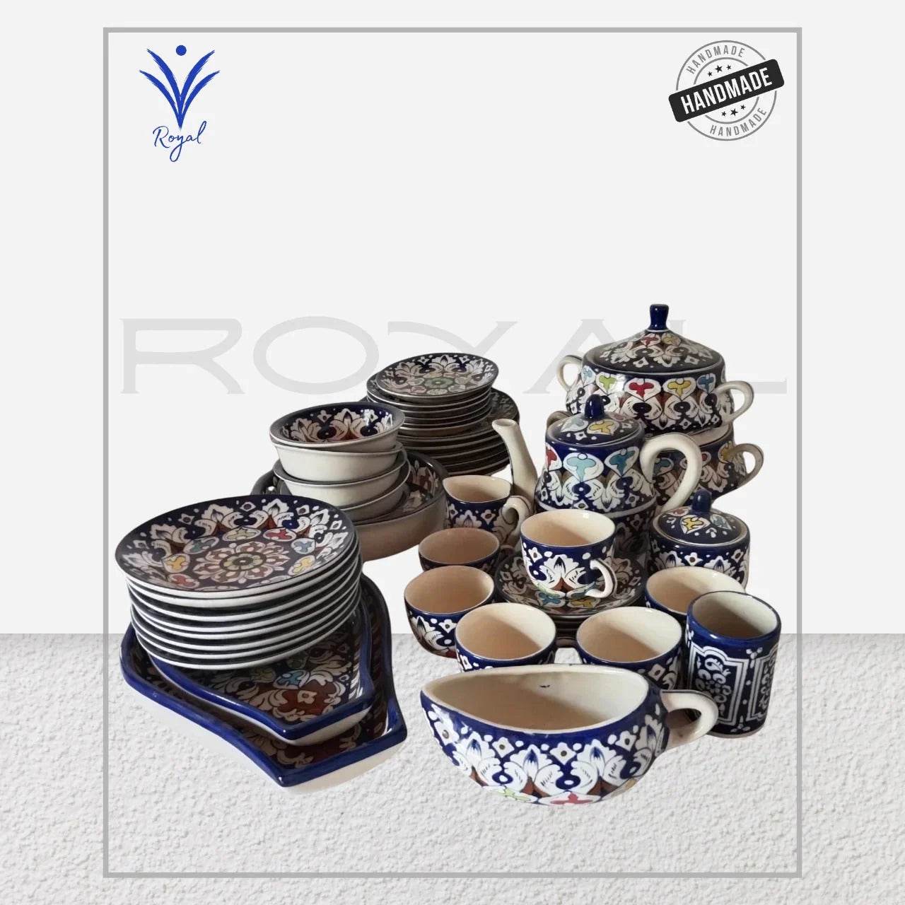 Image of Multani Blue Pottery Dinner Set – 44 Pieces Royal Haritage Artisan