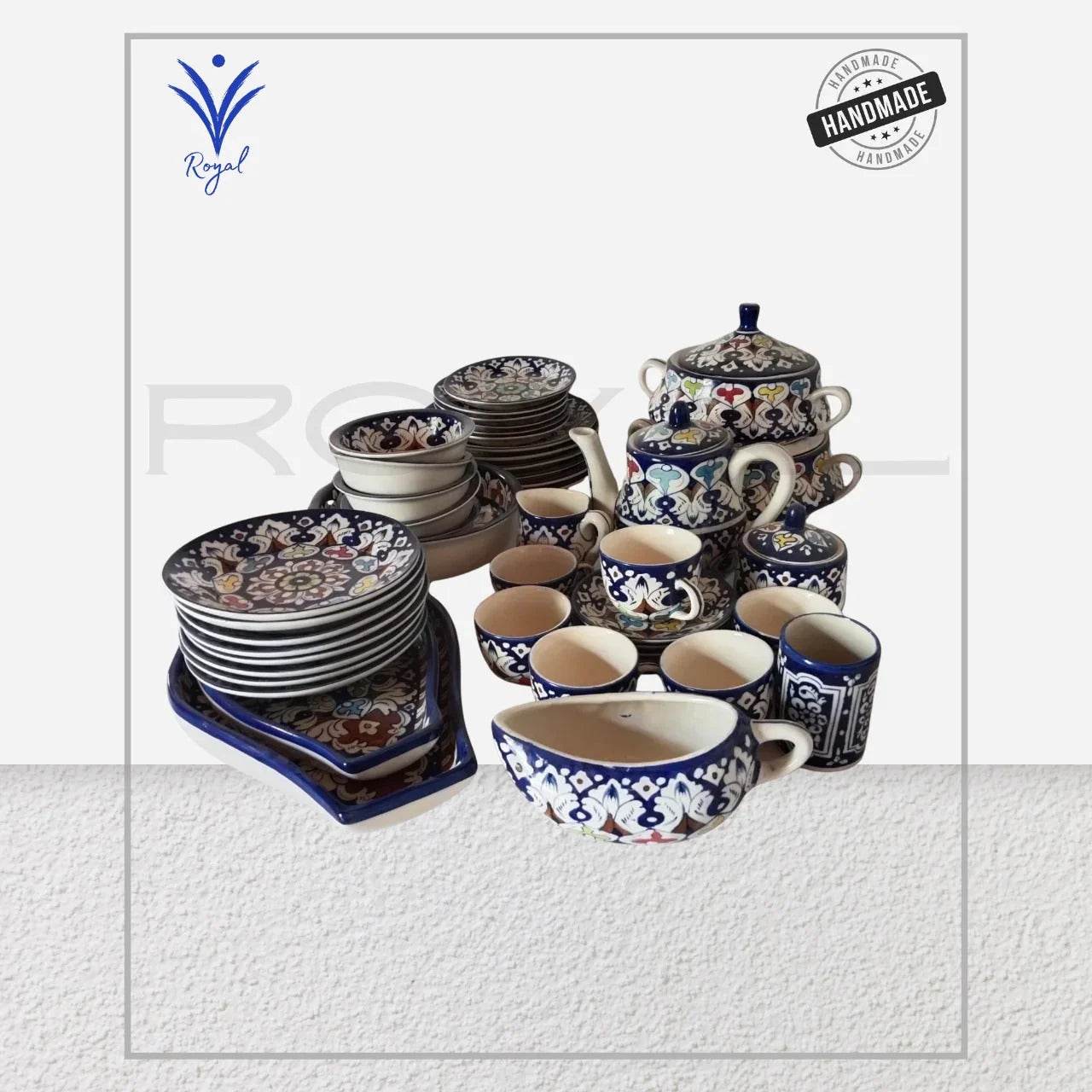 Image of Multani Blue Pottery Dinner Set – 44 Pieces by Royal Haritage Artisan at RHA Pottery
