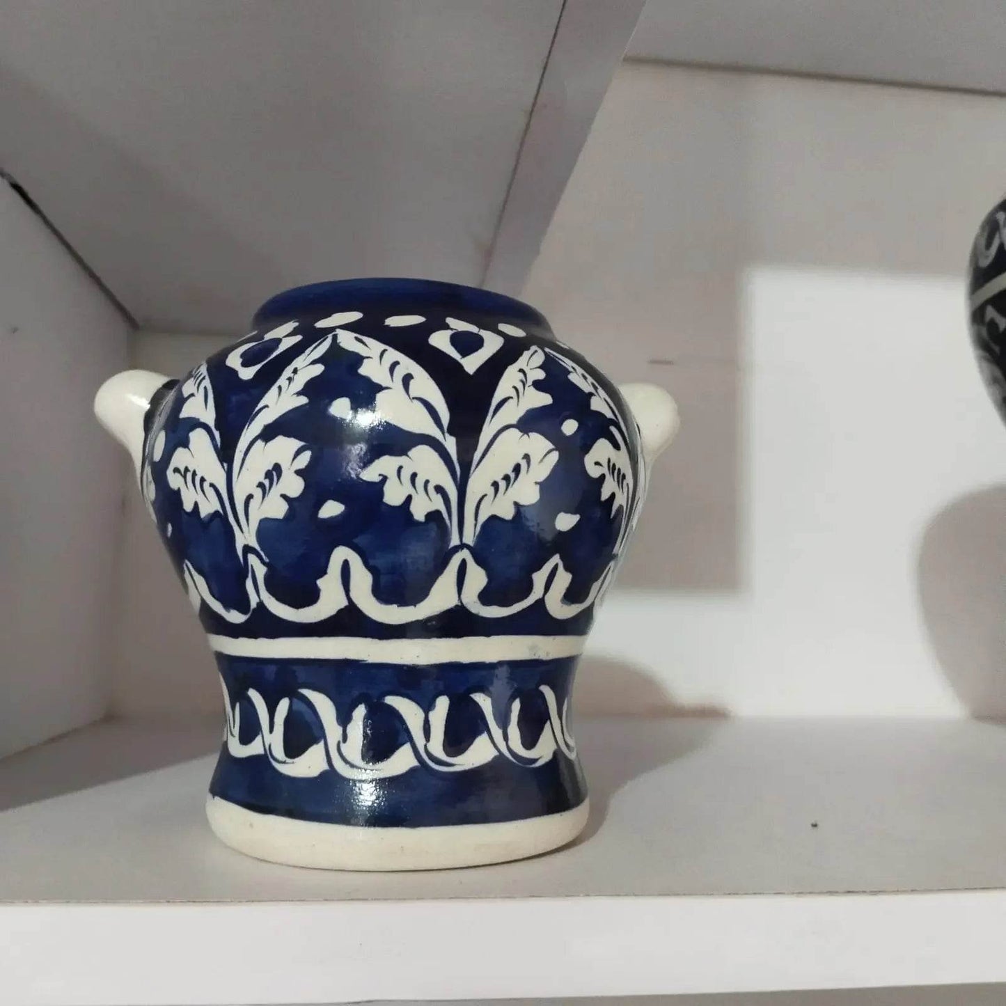 Handmade Multani Blue Pottery Chinese Jar – 14" Decorative Ceramic Vase Royal Haritage Artisan