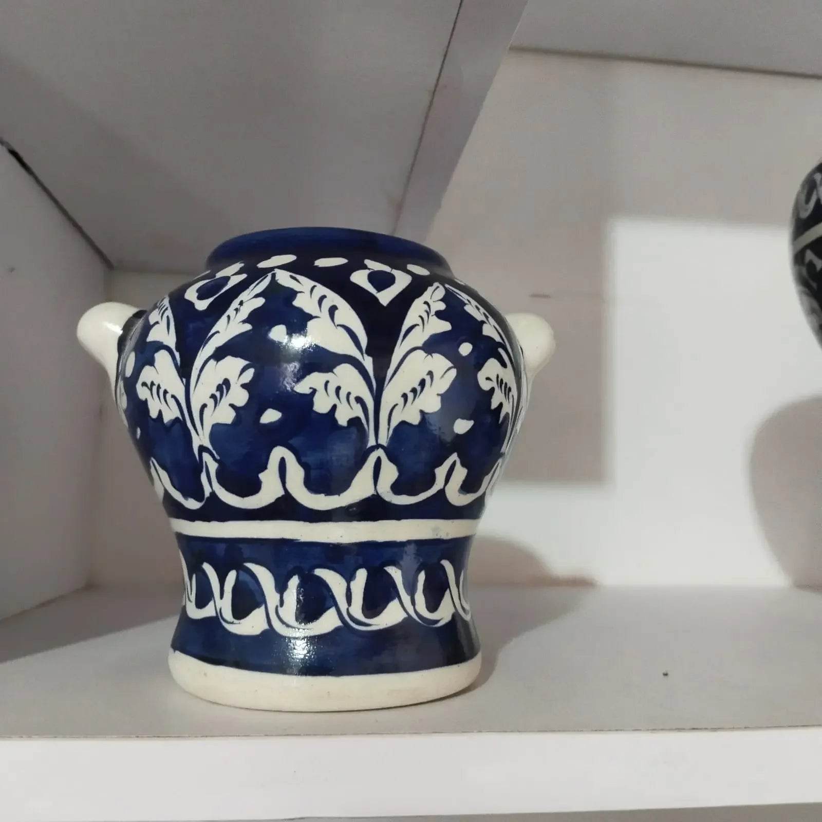 Handmade Multani Blue Pottery Chinese Jar – 14" Decorative Ceramic Vase Royal Haritage Artisan