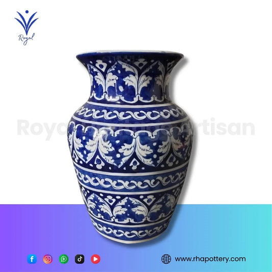 Handmade Ceramic Multani Blue Pottery Ideal Vase – Traditional Decorative Flower Vase My Store