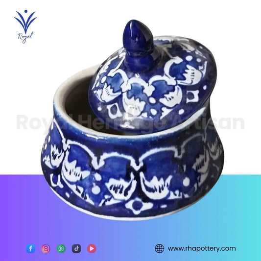 Handmade Ceramic Multani Blue Pottery Small Handi – Traditional Serving Pot My Store