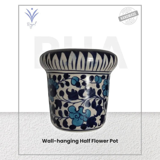 Handmade Ceramic Multani Blue Pottery Wall Pot – Traditional Hanging Decorative Planter Royal Haritage Artisan