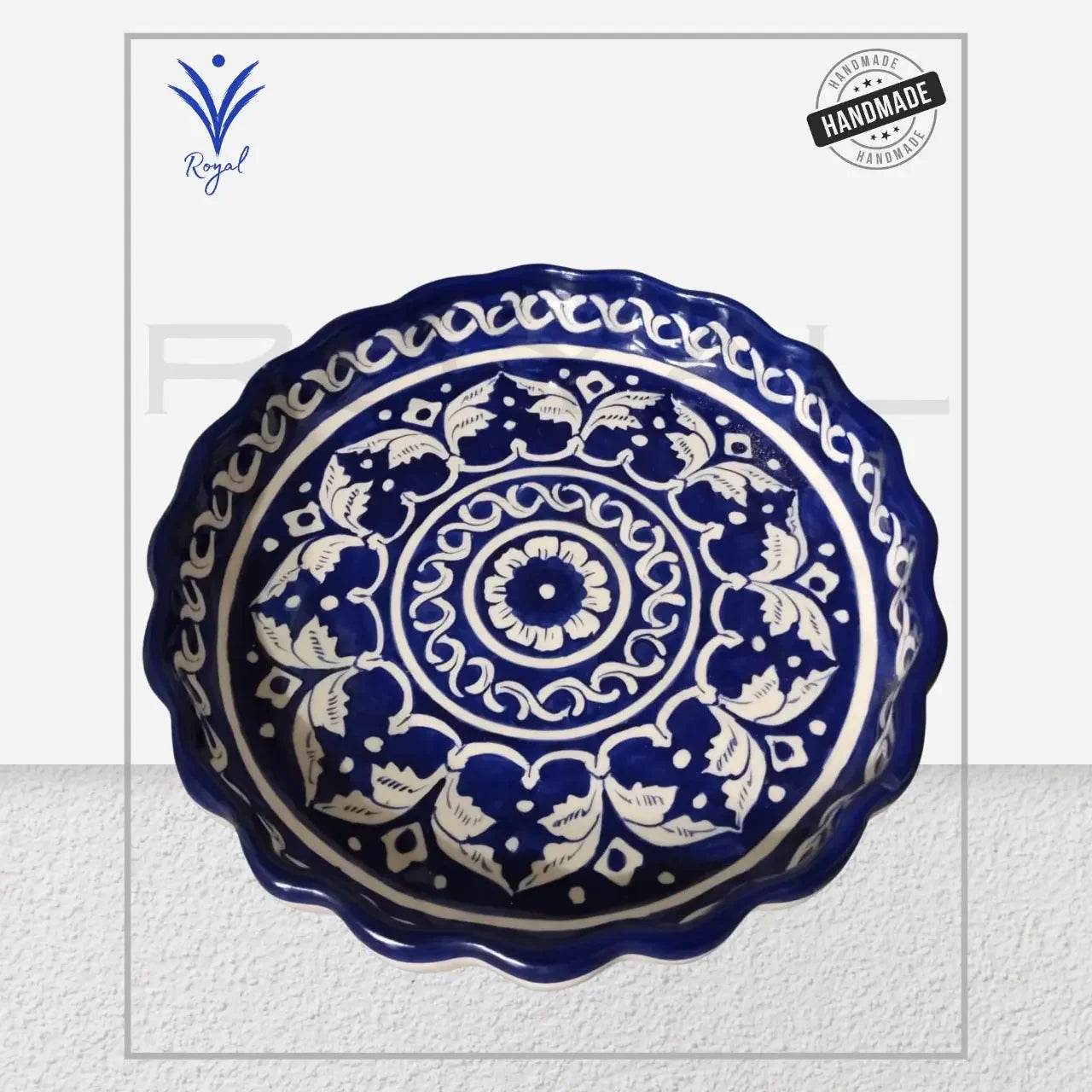 Handmade Ceramic Multani Blue Pottery Apple Dish – Traditional Decorative Serving Bowl My Store
