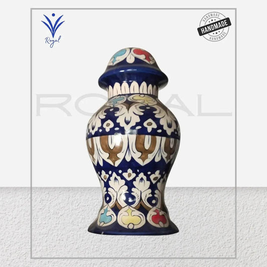 Handmade Ceramic Multani Blue Pottery Lamp – Regular Shape Decorative Table Lamp Royal Haritage Artisan