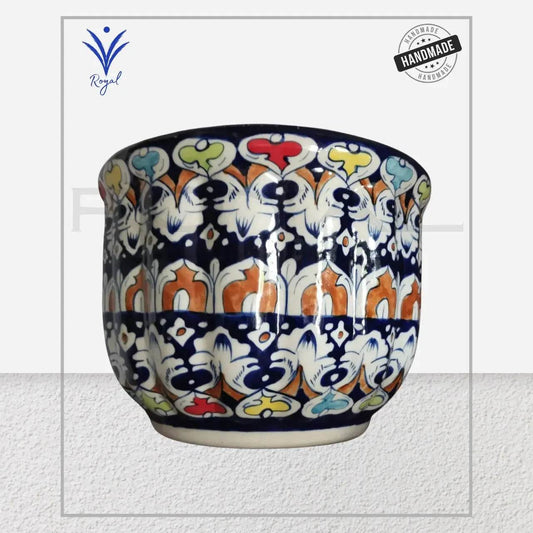 Handmade Ceramic Multani Blue Pottery Flower Pot – Traditional Decorative Planter Royal Haritage Artisan