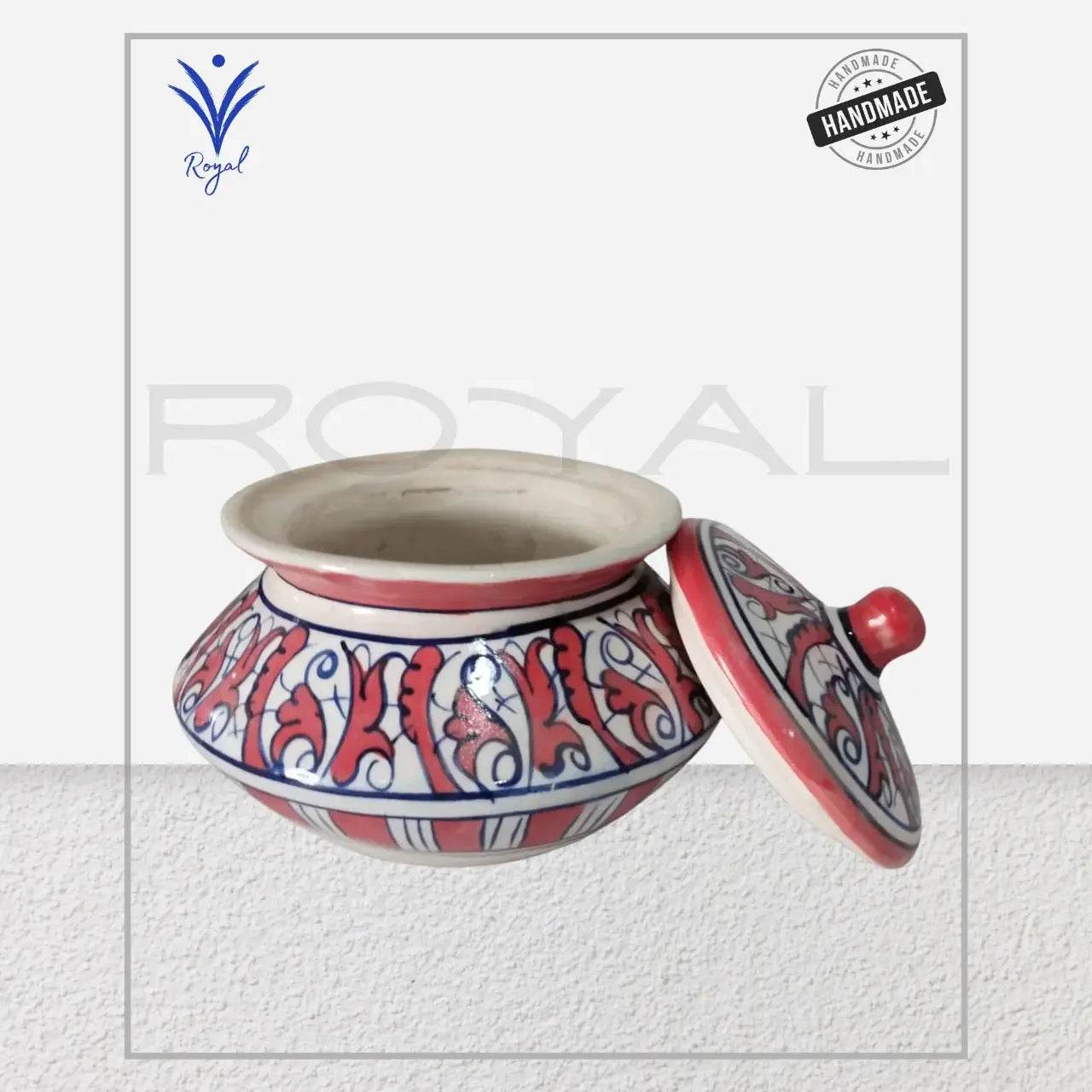Handmade Ceramic Multani Blue Pottery Small Handi – Traditional Serving & Decorative Pot Royal Haritage Artisan