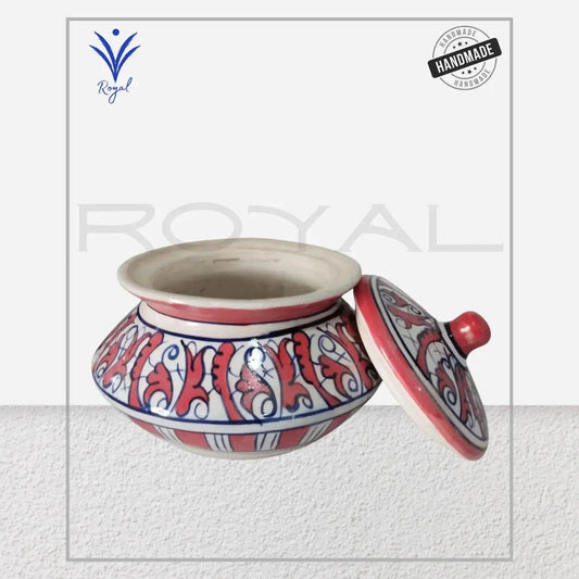 Handmade Ceramic Multani Blue Pottery Small Handi – Traditional Serving & Decorative Pot Royal Haritage Artisan