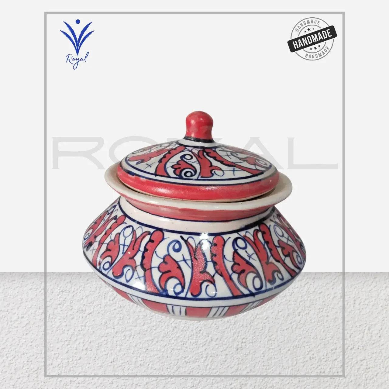 Handmade Ceramic Multani Blue Pottery Small Handi – Traditional Serving & Decorative Pot Royal Haritage Artisan