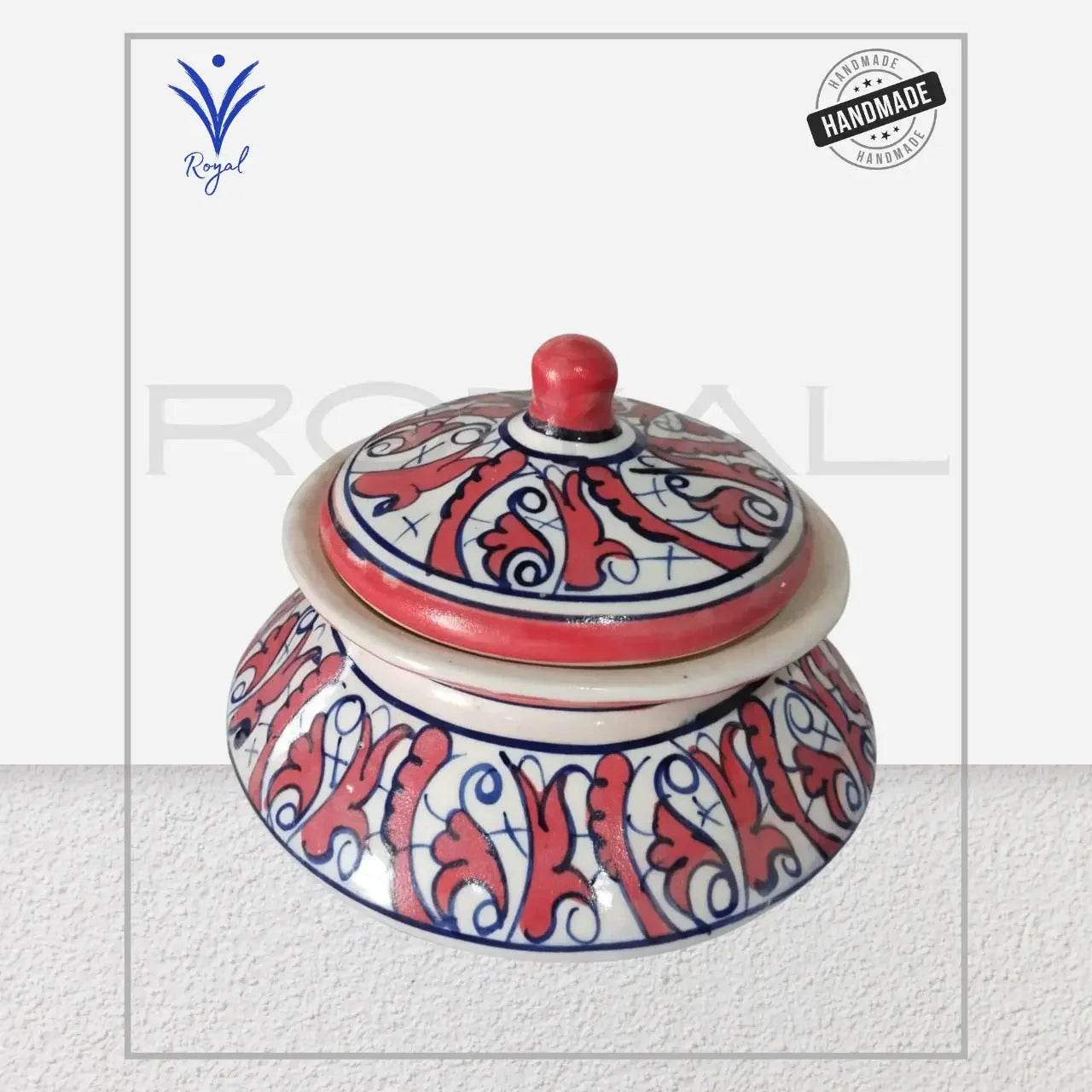 Handmade Ceramic Multani Blue Pottery Small Handi – Traditional Serving & Decorative Pot Royal Haritage Artisan