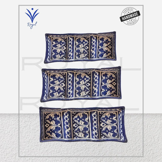 Blue Pottery Rectangle Dish Royal Haritage Artisan